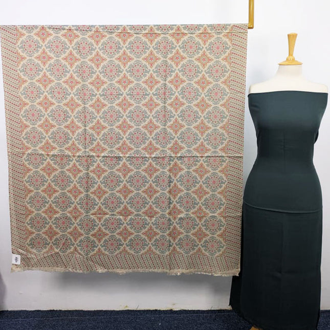 Premium Pashmina with Qalamkar Print Shawl 3PC Unstitched