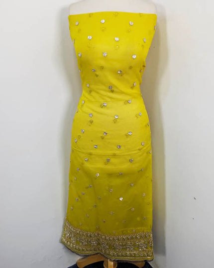 Golden Gotta Work Organza with Tie & Dye Dupatta 2PC Unstitched