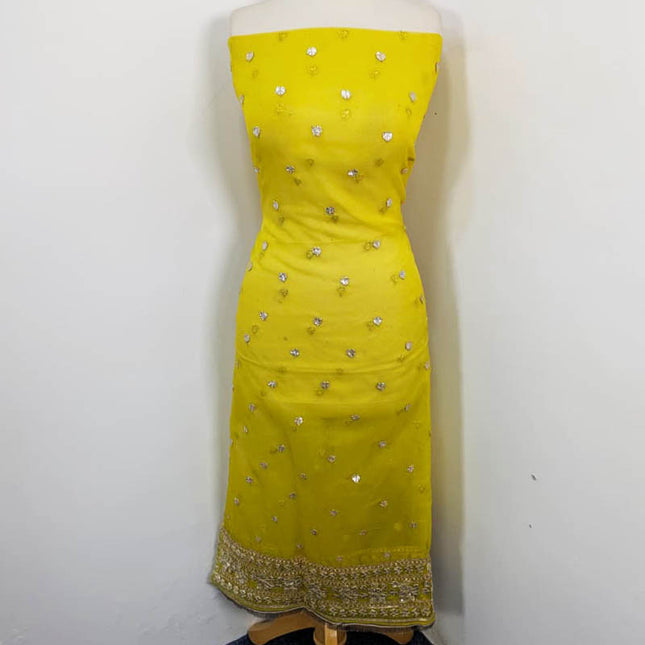 Golden Gotta Work Organza with Tie & Dye Dupatta 2PC Unstitched