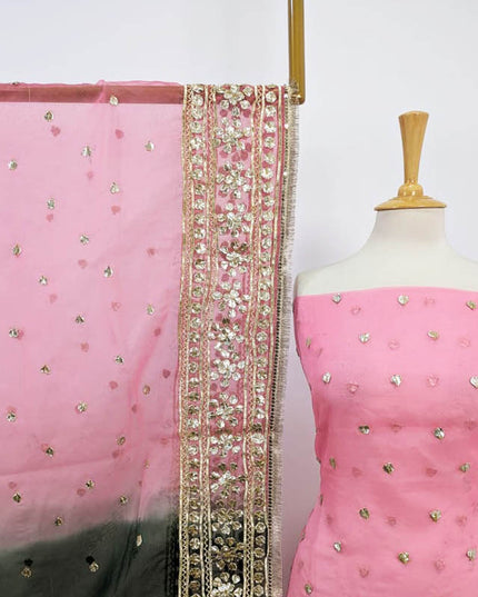 Organza with Golden Gotta Work + Tie & Dye Dupatta 2PC Unstitched