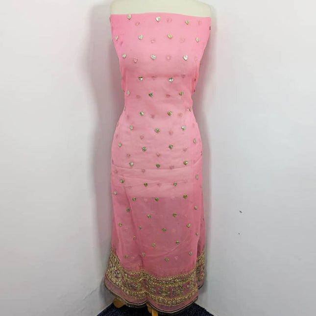 Organza with Golden Gotta Work + Tie & Dye Dupatta 2PC Unstitched