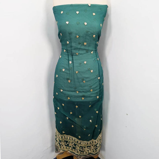 Golden Gotta Work Organza with Tie & Dye Dupatta 2PC Unstitched