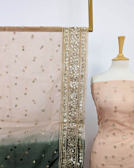 Organza with Golden Gotta Work + Tie & Dye Dupatta 2PC Unstitched