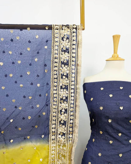 Golden Gotta Work Organza with Tie & Dye Dupatta 2PC Unstitched