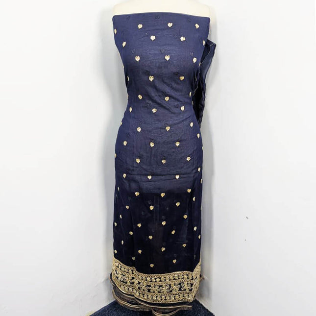 Golden Gotta Work Organza with Tie & Dye Dupatta 2PC Unstitched