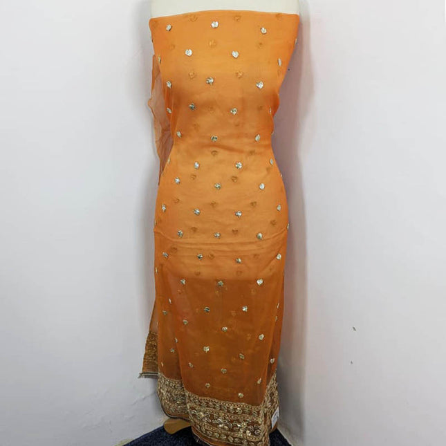 Organza with Golden Gotta Work + Tie & Dye Dupatta 2PC Unstitched