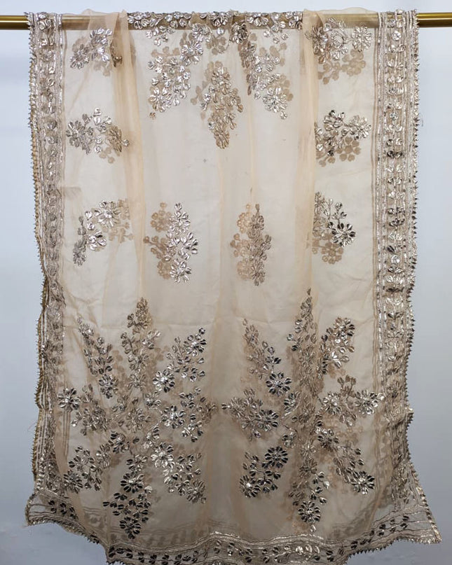 Handmade Full Jaal Gotta Work Organza Dupatta (Ready To Wear)