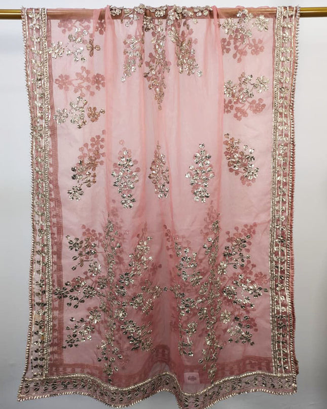 Handmade Full Jaal Gotta Work Organza Dupatta (Ready To Wear)