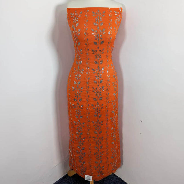 Chiffon with Mukesh Work & 4 Sided Border Dupatta 2PC Unstitched