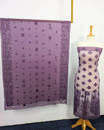 Embroidered Organza Sitara  Work With Chiffon Dupatta Work