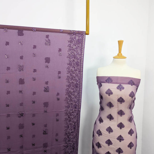 Embroidered Organza Sitara  Work With Chiffon Dupatta Work