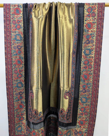 Pure Indian Moon Light Kani with Zari Border Work Shawl