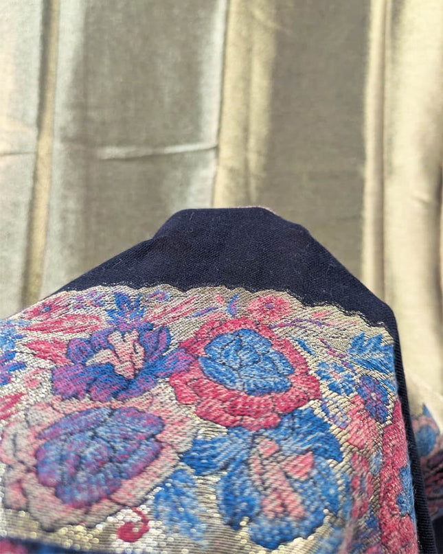 Pure Indian Moon Light Kani with Zari Border Work Shawl