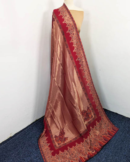 Fancy Pure Indian Moon Light Kani with Zari Border Work Shawl