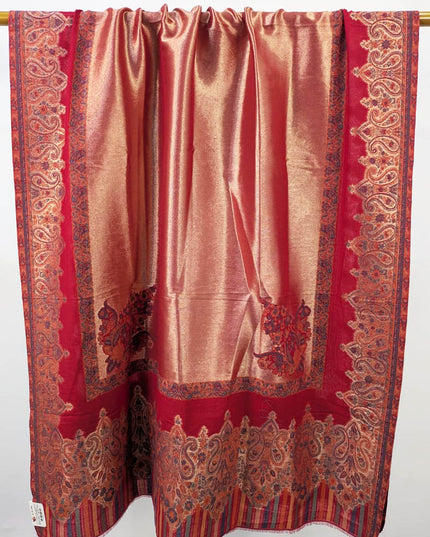 Fancy Pure Indian Moon Light Kani with Zari Border Work Shawl
