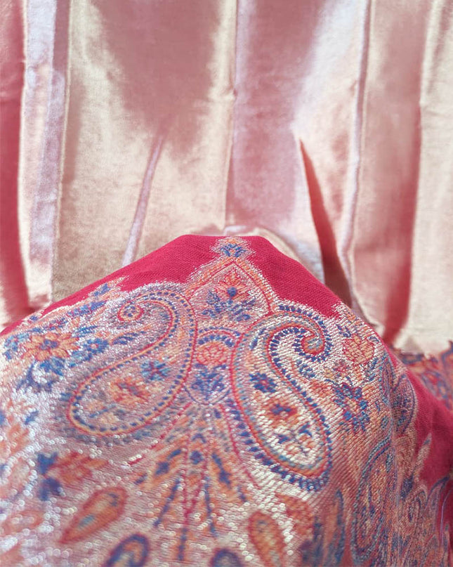 Fancy Pure Indian Moon Light Kani with Zari Border Work Shawl