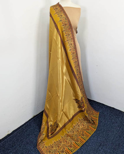 Premium Pure Indian Moon Light Kani with Zari Border Work Shawl