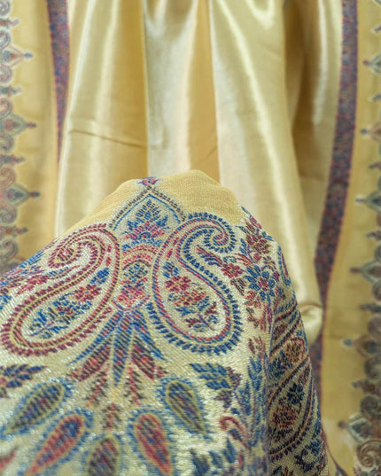 Premium Pure Indian Moon Light Kani with Zari Border Work Shawl