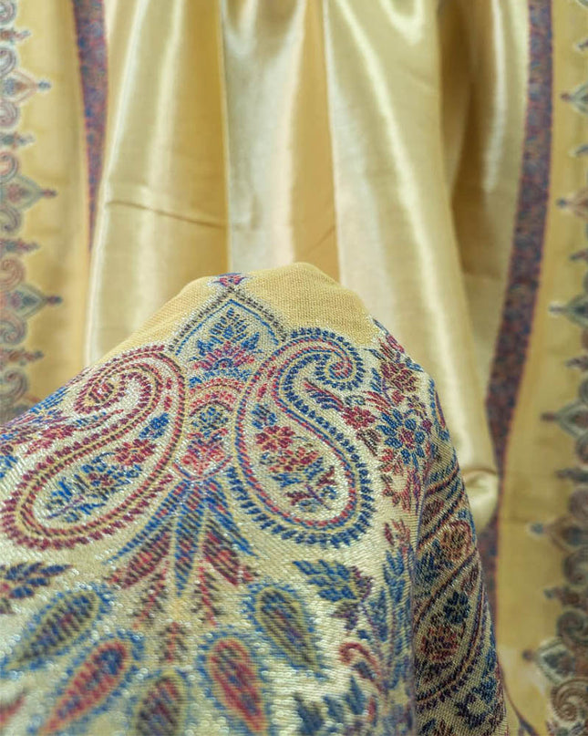 Premium Pure Indian Moon Light Kani with Zari Border Work Shawl