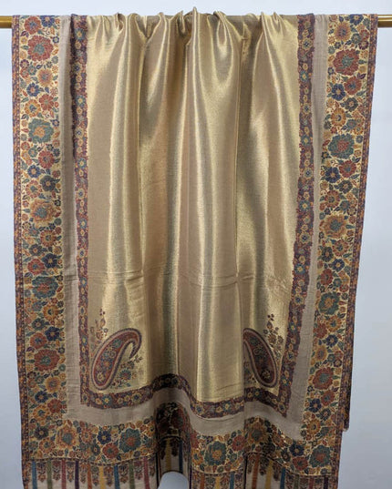 Fancy Pure Indian Moon Light Kani with Zari Border Work Shawl