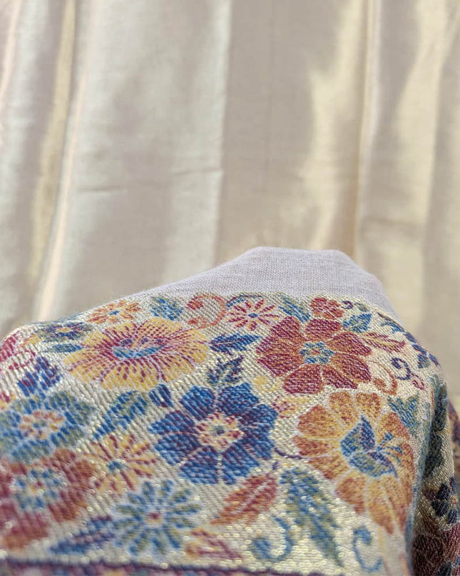 Fancy Pure Indian Moon Light Kani with Zari Border Work Shawl