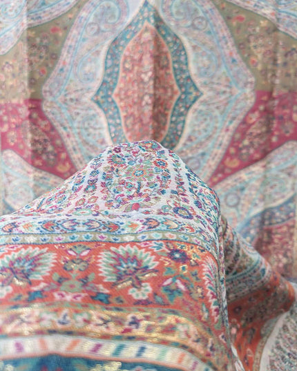 Fancy Pure Indian Kani Silk with Zari Work Shawl