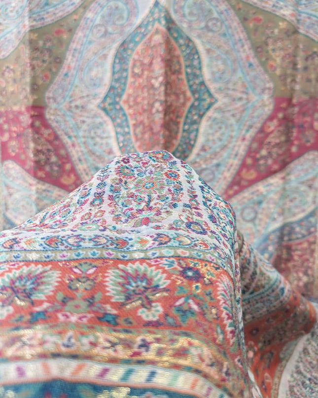 Fancy Pure Indian Kani Silk with Zari Work Shawl