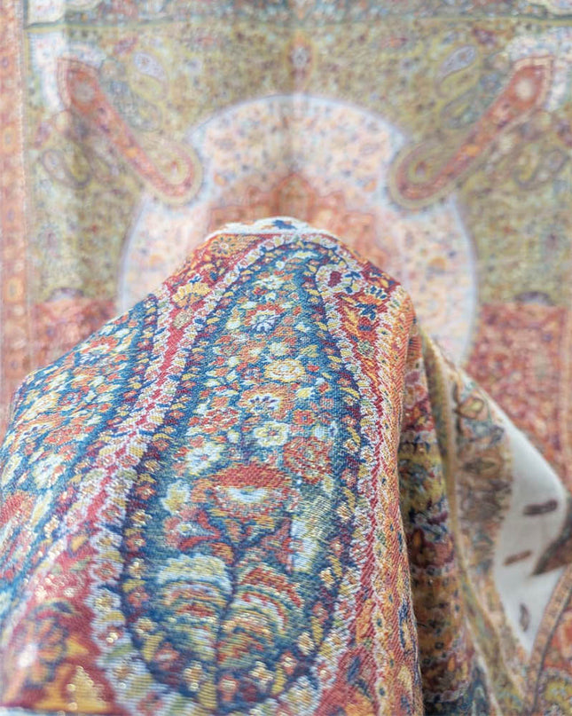 Fancy Pure Indian Kani Silk with Zari Work Shawl