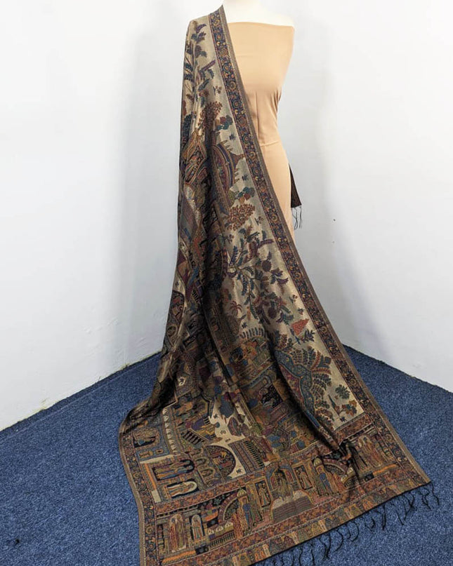 Pure Indian Moon Light Kani Shawl (Ready To Wear)