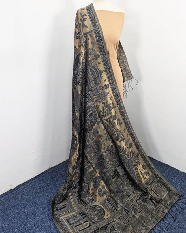 Premium Pure Indian Moon Light Kani Shawl (Ready To Wear)