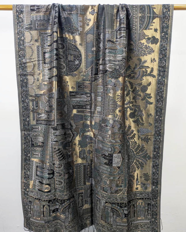 Exquisite Pure Indian Moon Light Kani Shawl (Ready To Wear)