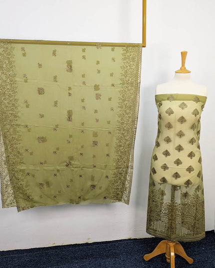 Embroidered Organza Sitara  Work With Chiffon Dupatta Work