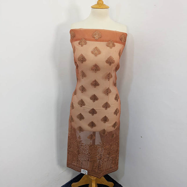 Embroidered Organza With Chiffon Dupatta 4PC Unstitched