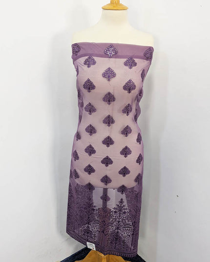 Embroidered Organza With Chiffon Dupatta 4PC Unstitched