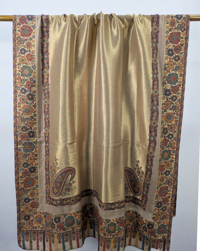 Exquisite Kani Moonlight Wool Shawl with 4 Sided Border