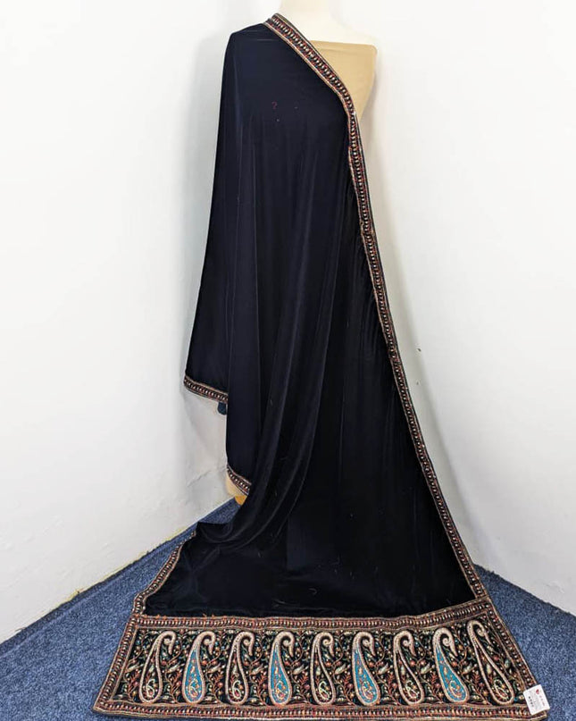 Premium Bareeza Style Velvet Shawl (Ready To Wear)