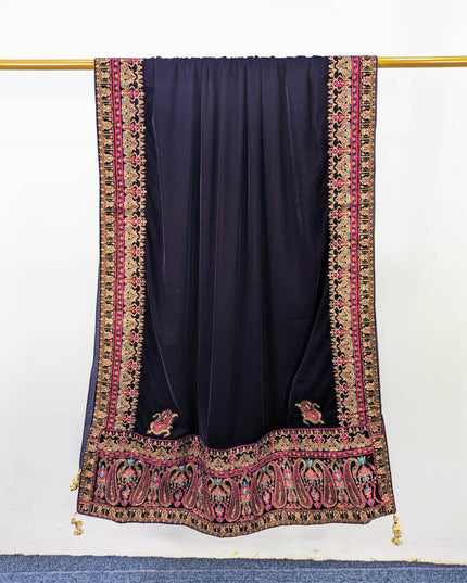 Luxury Bareeza Style Velvet Shawl (Ready To Wear)