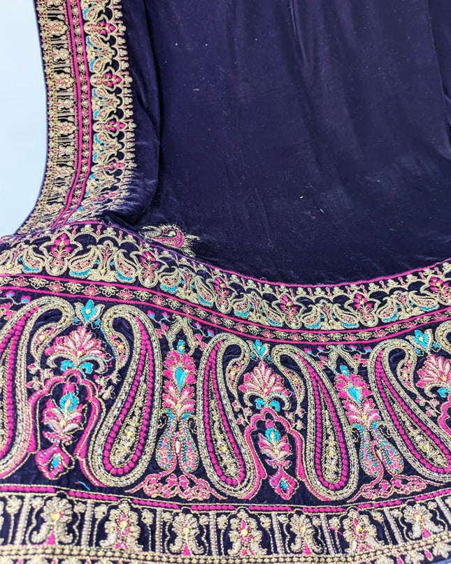 Luxury Bareeza Style Velvet Shawl (Ready To Wear)