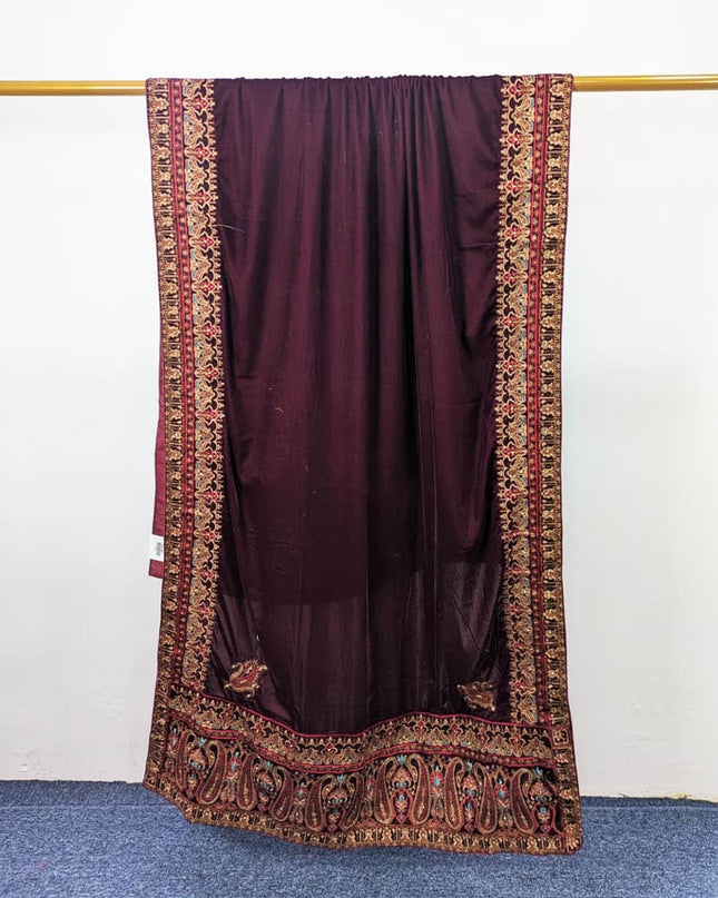 Luxury Bareeza Style Velvet Shawl (Ready To Wear)