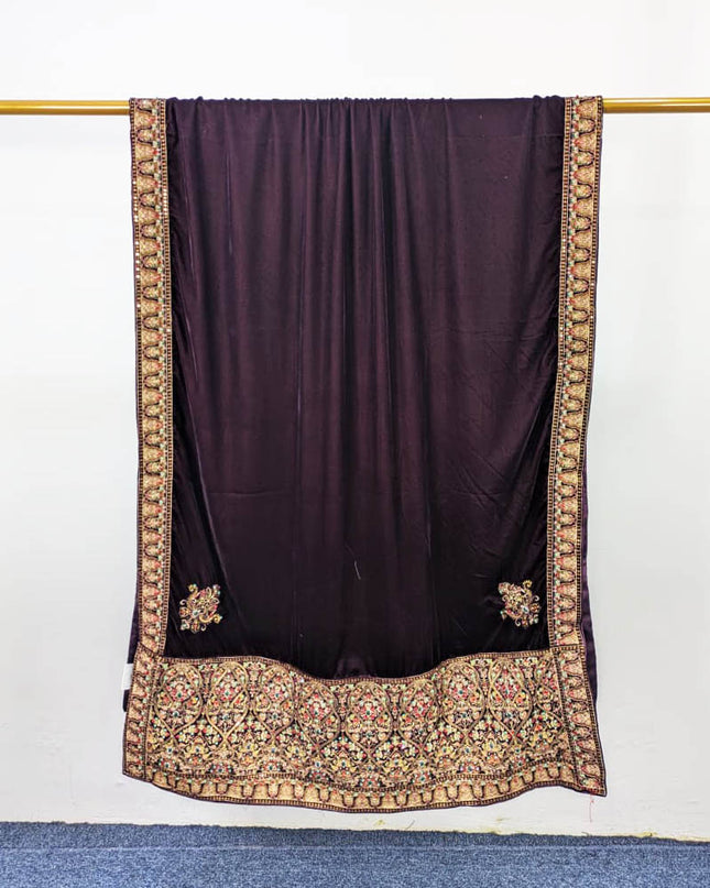 Exquisite Velvet Shawl with Bareeza Style Work