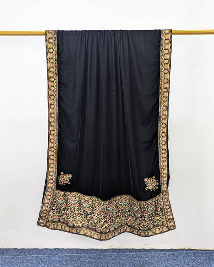 Exquisite Velvet Shawl with Bareeza Style Work