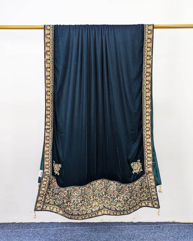 Exquisite Velvet Shawl with Bareeza Style Work