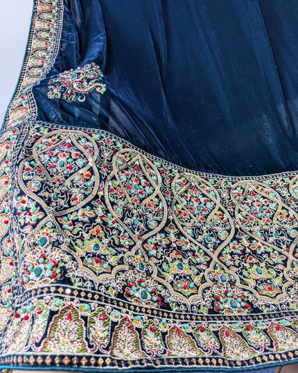 Exquisite Velvet Shawl with Bareeza Style Work