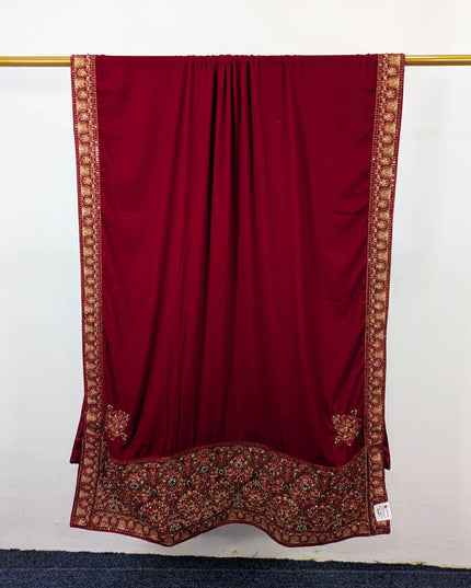 Exquisite Velvet Shawl with Bareeza Style Work