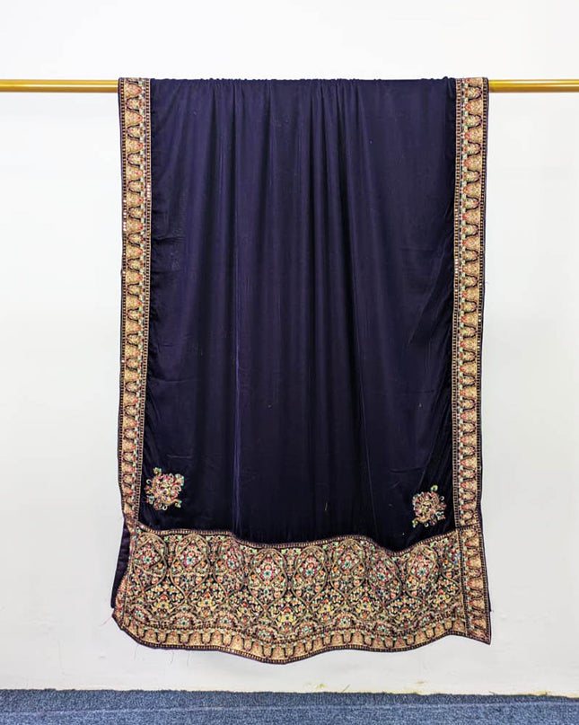 Exquisite Velvet Shawl with Bareeza Style Work