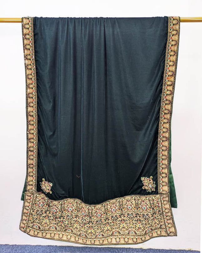 Exquisite Velvet Shawl with Bareeza Style Work