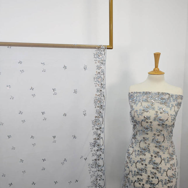 Fancy Net With Embroidered Sitara Work  2PC Unstitched