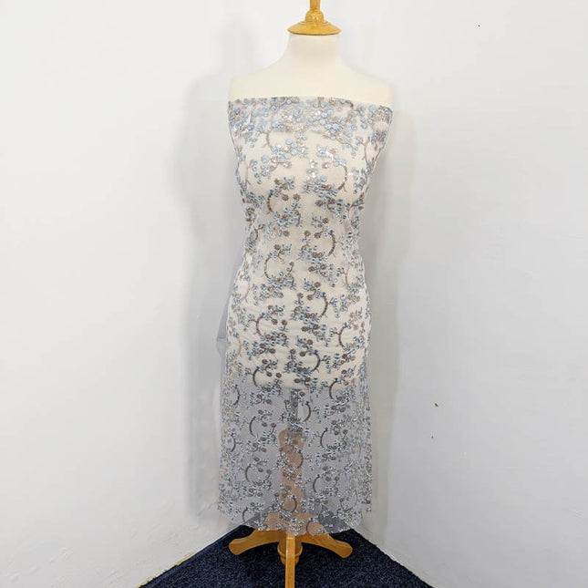 Fancy Net With Embroidered Sitara Work  2PC Unstitched