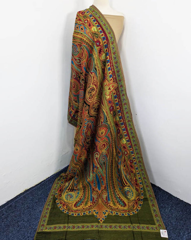Luxury Shah Jahan Style Work Kani Silk Shawl (Ready To Wear)