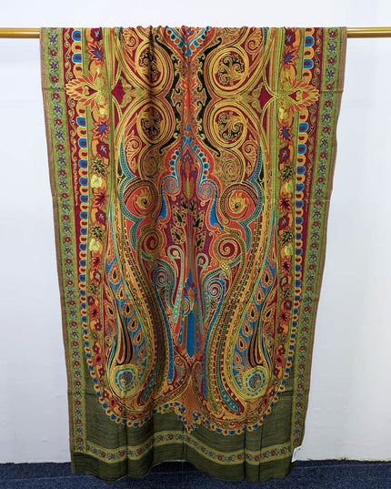 Luxury Shah Jahan Style Work Kani Silk Shawl (Ready To Wear)